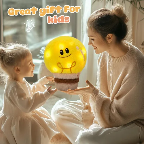 Miniatura 2 de WEWILL Bombilla de 8 pulgadas con luz de animal de peluche, lindo juguete de peluche suave, cumpleaños, Navidad, vacaciones, fin de semana, regalo