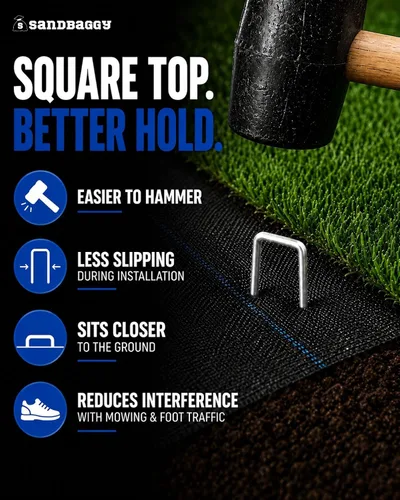 Miniatura 6 de Sandbaggy - 500 grapas galvanizadas de 6 pulgadas para paisaje, estacas de jardín SOD, confiadas por agricultores y contratistas de todo Estados