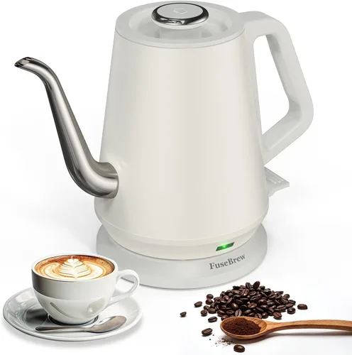 Gooseneck Electric Kettle 0.8L, 1200W Fast Boiling Stainless Steel – Auto Shut-Off, Precision Pour Over Kettle for Coffee & Tea, Ideal for Small