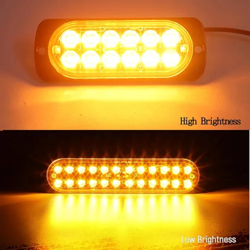 Miniatura 3 de 20 luces estroboscópicas LED de aluminio, 12 LED por luz, 18 modos de flash y constantes, luces de advertencia de doble color ámbar/blanco