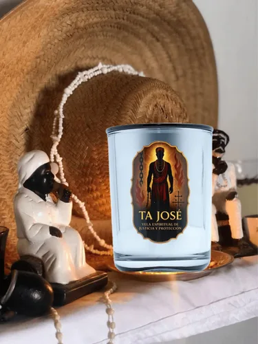 Miniatura 3 de Vela para Ta José, proteccion y poder espiritual. Vela de protección espiritual, cera de soja, aroma floral, cristal plateado