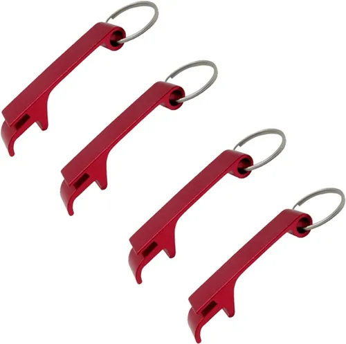 Miniatura 6 de Gadgetime USA Juego de 4 abridores de tapas de cerveza, abrebotellas para cerveza, refrescos, latas y tapas pop, ergonómico y duradero con llavero