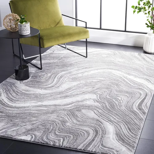 Miniatura 23 de SAFAVIEH Meadow Collection - Alfombra para pasillo, 2 x 7 pies, azul y gris, diseño abstracto moderno, no desprende pelusa y de fácil cuidado, ideal