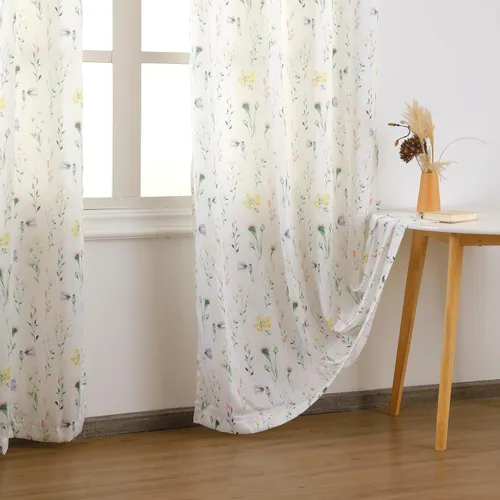 Miniatura 6 de naturetalk Cortinas de privacidad con patrón floral mixto, no se transparentan, cortinas lisas y sedosas con ojales plateados antiguos en la parte