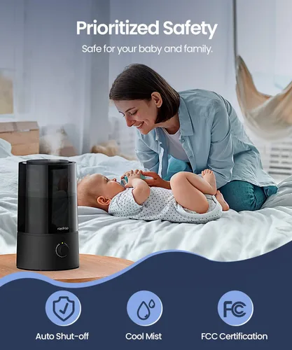 Miniatura 5 de raydrop Humidificadores para dormitorio, humidificadores para el hogar y habitación grande, humidificadores de niebla fría para bebés y plantas