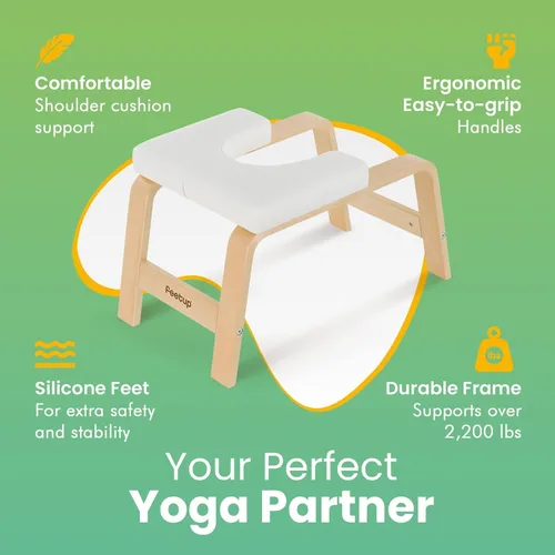 Miniatura 5 de FeetUp - El banco original para parada de cabeza de yoga, banco entrenador vegano para parada de manos y soporte, equipo de inversión