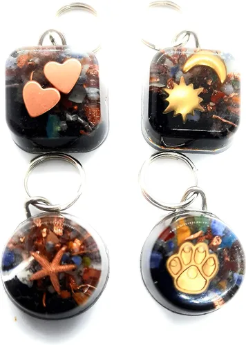 Miniatura 2 de Energy Pet Protection - Dije para perro y gato, pequeño de hasta 25 libras, con shungita orgón, turmalina negra (estampado de pata)