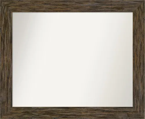Miniatura 97 de Amanti Art Espejo personalizado, espejo de baño marrón Fencepost, espejo de pared o espejo de tocador de baño sobre el fregadero (27 x 27 pulgadas)