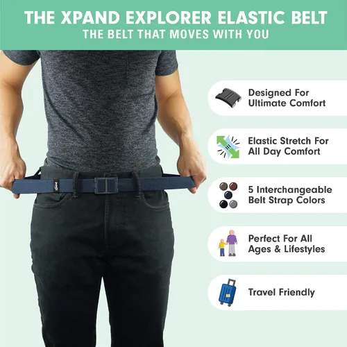 Miniatura 3 de Explorer Belt By Xpand - No-Show Invisible Elastic Belt w Slim Aluminum Buckle