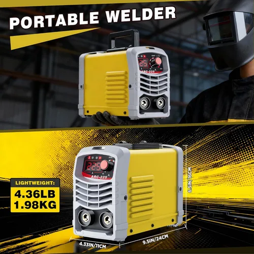 Miniatura 2 de Soldador de palo de 225 amperios, máquina de soldar, máquina de soldadura portátil, soldador inversor de 110 V, con control sinérgico, IGBT