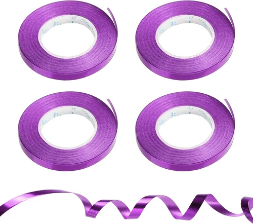 Miniatura 7 de PATIKIL 4 cintas rizadoras de globos prensadas brillantes metálicos de 3/16 pulgadas, 11 yardas iridiscentes para decoración de fiestas, envolver