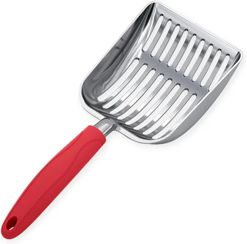 Miniatura 15 de WePet Cuchara de arena para gatos, tamiz de aleación de aluminio, pala de metal profunda, mango largo, tamizado de excrementos, levantador de heces