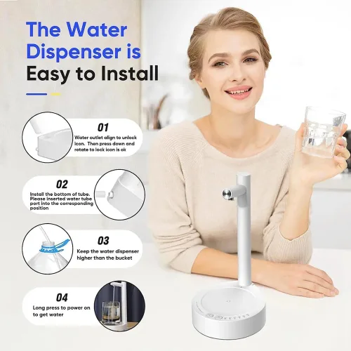 Miniatura 3 de Dispensador automático de botellas de agua para encimera, dispensador de agua eléctrico inteligente para botellas de agua universales de 5 galones