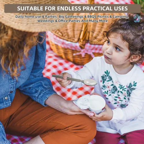 Miniatura 5 de Cucharitas desechables, cubiertos de plástico envueltos individualmente (paquete de 100), cucharas para fiestas, bodas, puestos de comida