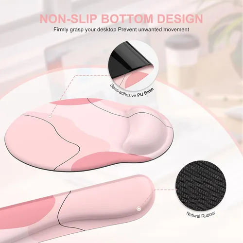 Miniatura 5 de iCasso Alfombrilla Grande para Mouse Gaming con Soporte de Muñeca, Alfombrilla de Escritorio, Mousepad XXL 4 en 1 + Reposamuñecas para Teclado +