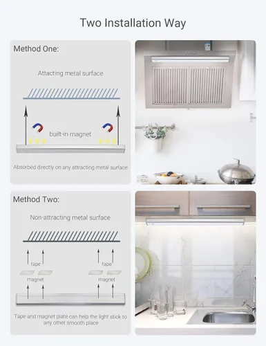 Miniatura 6 de Iluminación automática inalámbrica de 48 LED para gabinete de cocina, sensor de movimiento, luz recargable, luz de despensa, luces de armario a