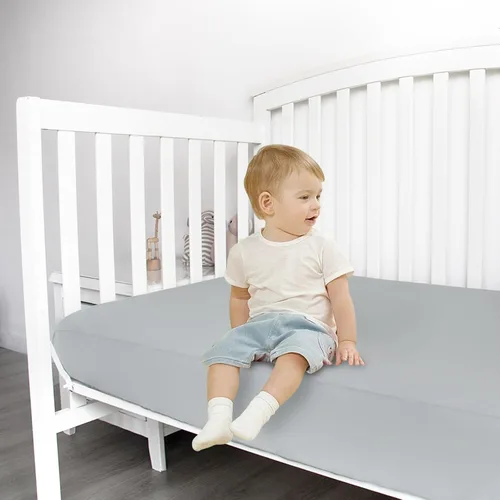 Miniatura 5 de Sábanas ajustadas elásticas para cuna para niños y niñas, paquete de 2 - Sábanas ajustadas para cuna neutrales para cuna estándar y cama para niños