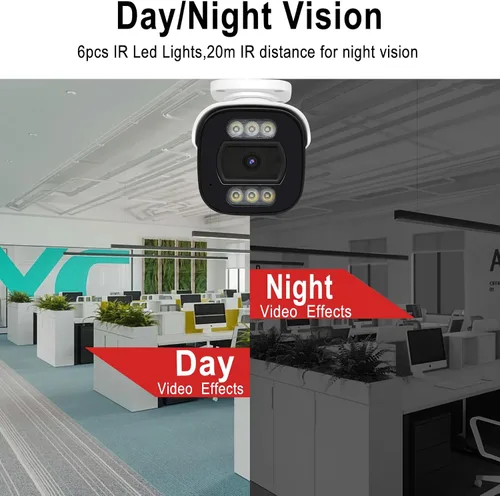 Miniatura 4 de Cámara de seguridad analógica HD 1080P de 2.0MP (híbrido 4 en 1 HD-CVI/TVI/AHD/960H CVBS analógico) para interiores y exteriores, 6 LED IR, ICR