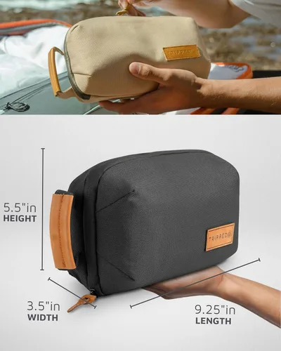 Miniatura 3 de Organizador de Bolso Tecnológico - Bolsa Organizadora Pequeña para Electrónica de Viaje - Estuche de Viaje Premium con Acentos de Cuero - Bolsillo