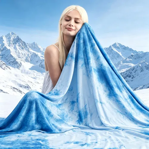 Miniatura 13 de Marchpower - Manta de enfriamiento para niños que duermen con calor, manta de lana fresca Arc-Chill con diseño de doble cara, fibra de enfriamiento