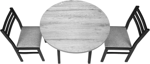 Miniatura 9 de Monarch Specialties I 1007 Juego de mesa de comedor, juego de 3 piezas, pequeño, hoja de caída de 35 pulgadas, cocina, metal negro, laminado gris