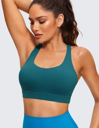 Miniatura 2 de CRZ YOGA Brasier deportivo con tirantes delgados para mujer, para fitness o ejercicio físico, brasier con relleno y espalda cruzada para yoga