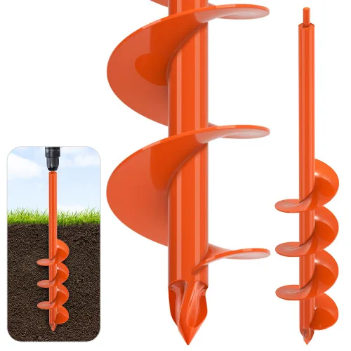 Dolibest Broca de taladro de 4 x 24 pulgadas para plantar, taladro de jardín de acero para excavadora de agujeros de poste, herramienta de maceta de