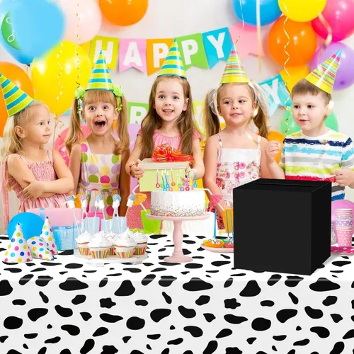 Miniatura 5 de QISOLIY Caja Negra para Tarjetas Cajas de Tarjetas de Boda para Recepción Portador de Caja de Tarjetas de Regalo Caja de Dinero para Graduaciones