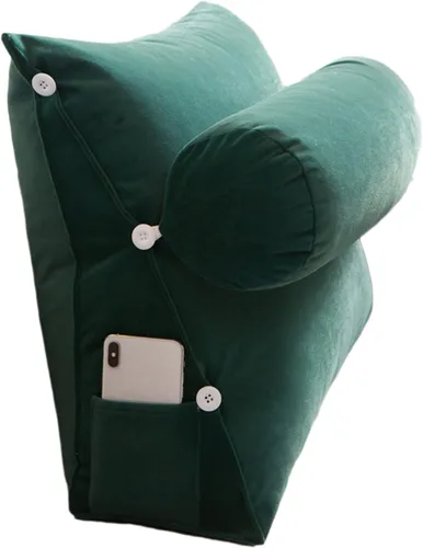Miniatura 14 de Cojín triangular de cuña, almohada triangular de lectura, almohada de cuña trasera con almohada ajustable para el cuello, cojín de apoyo perfecto