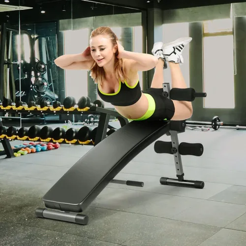 Miniatura 6 de GYMAX Banco de sentarse, banco inclinable ajustable de 440 libras para abdominales, banco inclinado de entrenamiento de utilidad para gimnasio