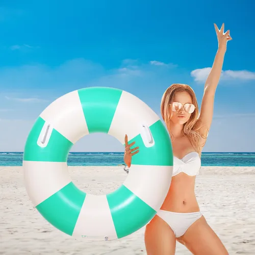 Miniatura 5 de Flotadores inflables de piscina para adultos, flotadores inflables para anillo de natación para adultos, balsa de piscina inflable para verano, Verde