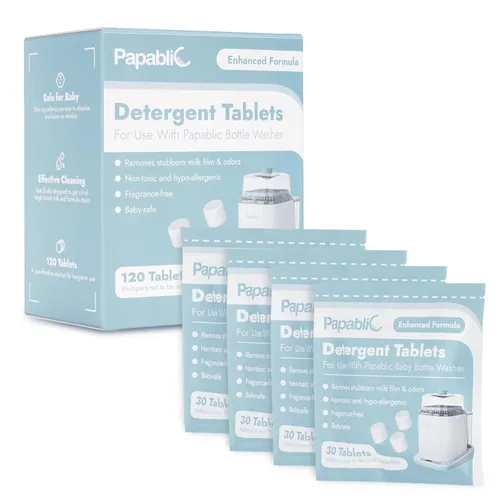 Miniatura 2 de Papablic 120 tabletas de jabón de detergente oficiales y esterilizador y secadora de biberones
