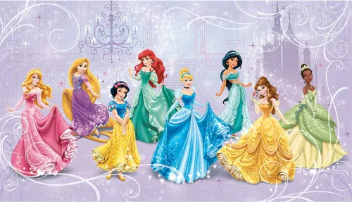 Disney RoomMates JL1280M Disney Princess Royal Debut - Mural de pared extraíble activado por agua, 10.5 pies x 6 pies