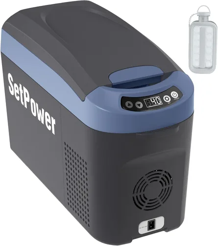 Setpower Refrigerador AB15 de 12 voltios, enfriador eléctrico de 16 cuartos de galón (15 litros), refrigerador portátil para automóvil, refrigerador