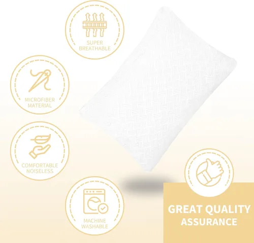 Miniatura 3 de Safe and Sound Protector de almohada impermeable con cremallera, funda de almohada suave y transpirable de microfibra tamaño estándar, funda