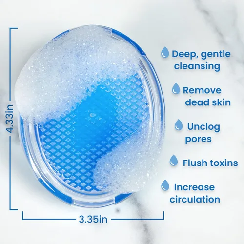 Miniatura 3 de Dylonic - Cepillo exfoliante para el cuerpo y cepillo para protuberancias del afeitado y solución para vello encarnado - Exfoliante para la piel Azul