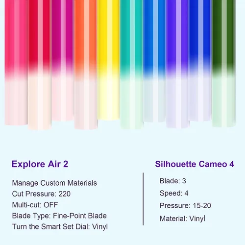 Miniatura 4 de TECKWRAP Vinilo adhesivo permanente que cambia de color, 10 colores/paquete de hojas de vinilo permanente en frío, hojas de vinilo de 12 x 12