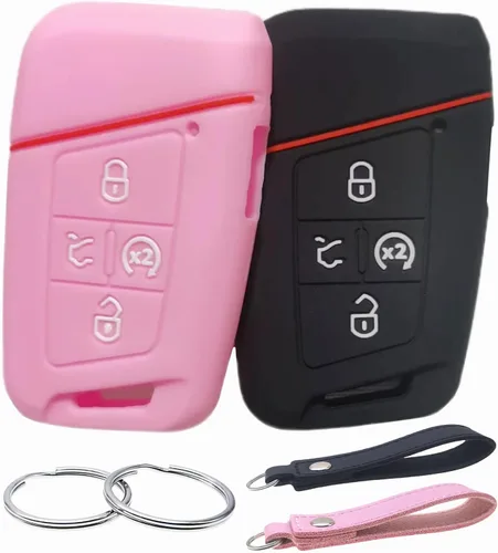 REPROTECTING Funda de goma de silicona para llavero Compatible con VW Volkswagen Atlas Golf Alltrack Jetta Passat Tiguan Taos 2018-2025 (no para