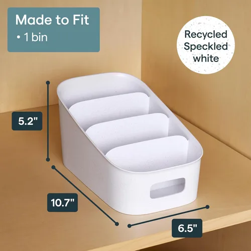 Miniatura 5 de YouCopia ShelfBin - Organizador de paquetes, contenedor dividido elevado de 4 niveles en escalera, organizador de almacenamiento sin BPA