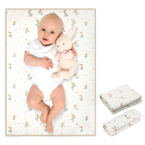 Miniatura 11 de Cambiador de bebé de cuero vegano - Cambiador portátil lavable, cambiador plegable de viaje para bebé, regalos de ducha para recién nacidos y niños