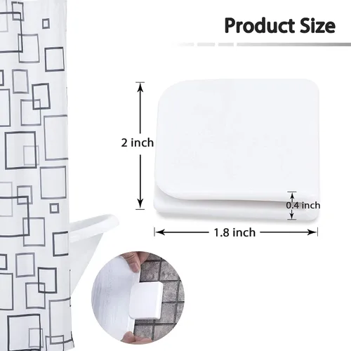 Miniatura 2 de Beda Home - Clips para cortina de ducha, 8 piezas de protección contra salpicaduras de ducha, clips de cortina de ducha autoadhesivos a prueba
