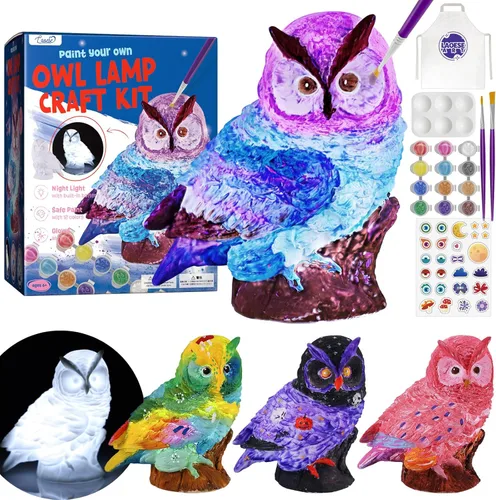 Miniatura 13 de Pinta tu propia lámpara de gato, artes y manualidades para niños de 8 a 12 años, kit de suministros de arte para pintar para niños de 6 a 12 años