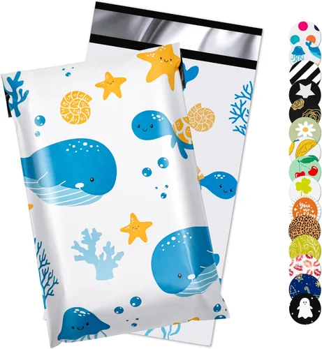 Miniatura 30 de Sobre de Navidad de Polietileno 6x9 Pulgadas 100 Piezas, Bolsas de Envío Resistente al Agua y a los Desgarros para Ropa, Bolsas de Envío Fuertes