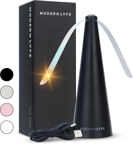 Miniatura 10 de Ventiladores Antimoscas para Mesas de Modern Lyfe - Alimentados por Batería AA y USB - Matamoscas Accesorio para Acampar al Aire Libre o para Comida