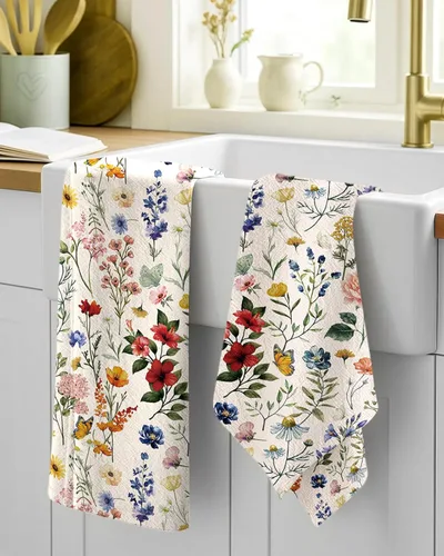 Miniatura 2 de Miss Adola - Juego de toallas de cocina de saco de harina - Juego de 2 toallas de cocina de primavera con asa para colgar 18x26 pulgadas, paños