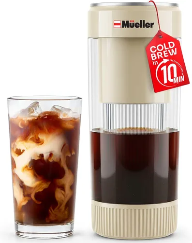 Miniatura 6 de Mueller RapidBrew Cafetera de Café Frío - Máquina de Café Frío Portátil y Recargable de Preparación Rápida en 10 Min para Café y Té - Intensidad