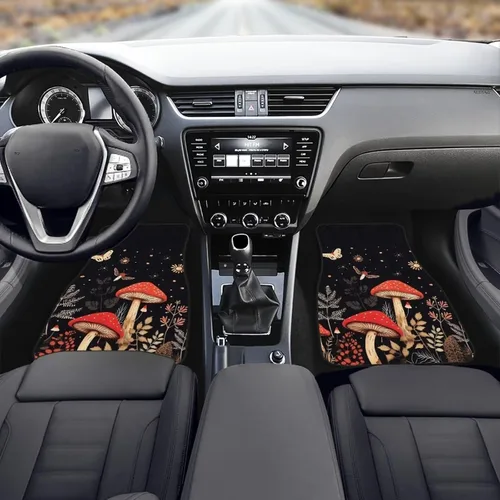 Miniatura 3 de YSTARDREAM Alfombrillas de hongo estrellado para automóvil para todas las estaciones para mujeres y hombres, alfombras de coche estrelladas