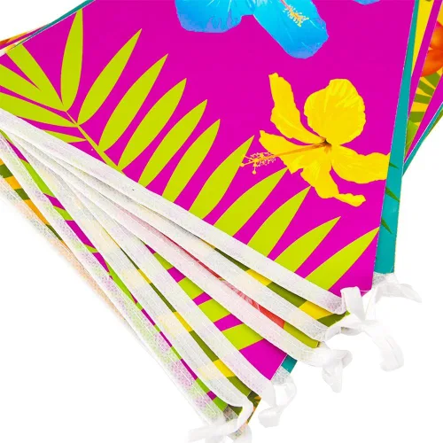 Miniatura 3 de FEPITO Paquete de 2 pancartas hawaianas con banderines tropicales Luau de 19.7 ft para decoración de fiesta de playa de verano Luau Tiki
