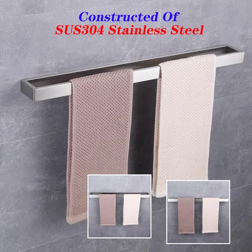 Miniatura 3 de GERZWY Toallero de baño de 36 pulgadas Barra de toalla de baño de acero inoxidable Estilo moderno Montaje en pared Acabado cepillado HG17703-LS