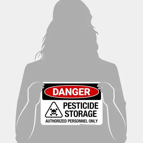 Miniatura 4 de Danger - Cartel autorizado de almacenamiento de pesticidas, 10 x 7 pulgadas, calcomanías de vinilo de 4 mil resistentes a la intemperie, fabricadas